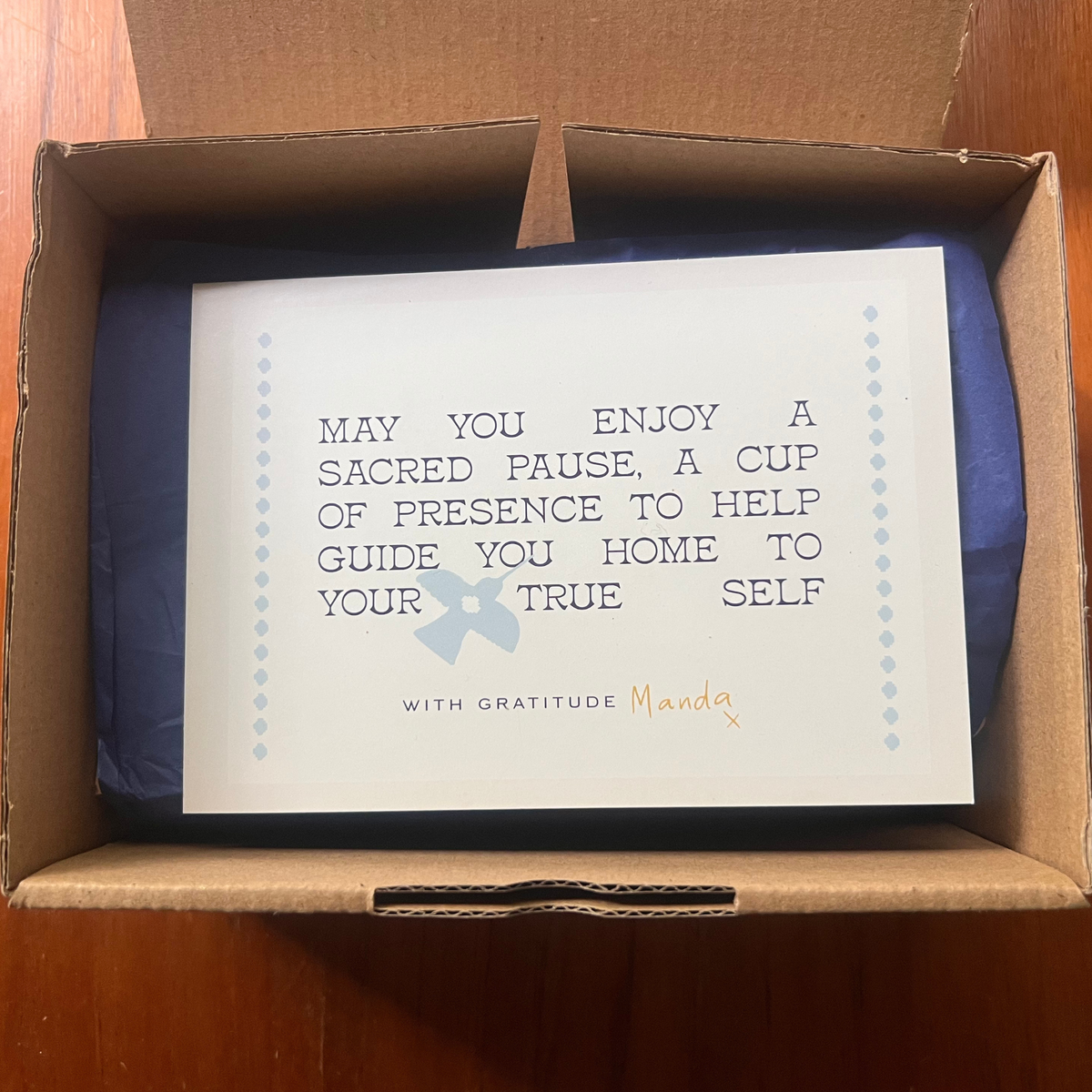 TruSelf cacao gift box with Cacao Blessing Card – a sacred pause